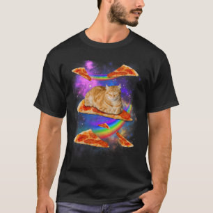 Lustige Galaxie-Katze im Weltraum, Katze reitet Pi T-Shirt