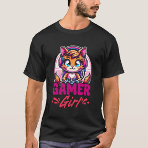 Lustige Gamer-Katze Gaming-Videospiel-Liebhaber Co T-Shirt