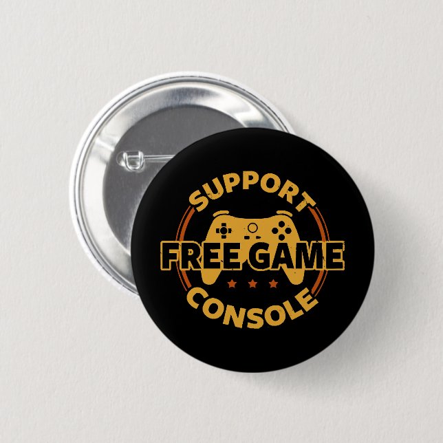 Lustige Gamer-Konsole-Protest-Gaming Button (Vorne & Hinten)