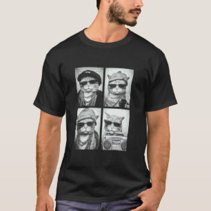 Lustige Gangster Katzen Hip Hop Rap Musik Urban 90 T-Shirt