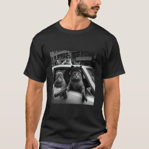Lustige Gangster Katzen Männer Frauen Katzenliebha T-Shirt