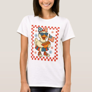 Lustige Gans-Bow-Coquette 4. Juli US-Amerikanisch T-Shirt
