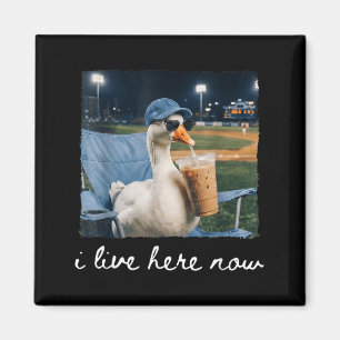 Lustige Gans Ente Lebt Hier Baseball Baseballfeld Magnet