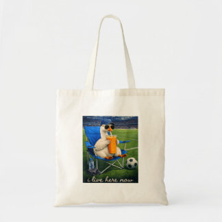 Lustige Gans Fußball Ich Lebe Hier Jetzt Tragetasche