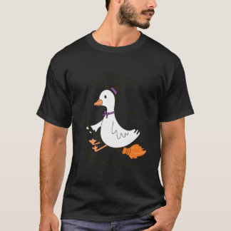 Lustige Gans Hexen Besen Halloween Süß Gruselige A T-Shirt