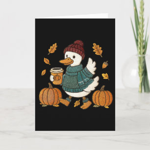 Lustige Gans Kürbis Erntedankfest Herbst Y'all Karte