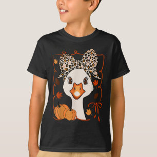 Lustige Gans Kürbis Saison Herbst Laub Als T-Shirt