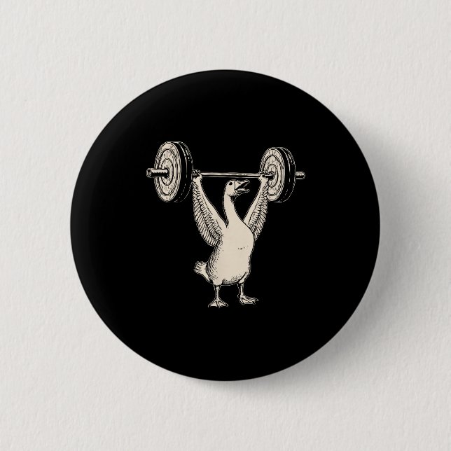 Lustige Gans Muskel Mami Fitnessstudio Pumpe Abdec Button (Vorderseite)