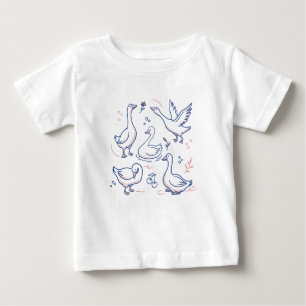 Lustige Gans-Muster Baby T-shirt