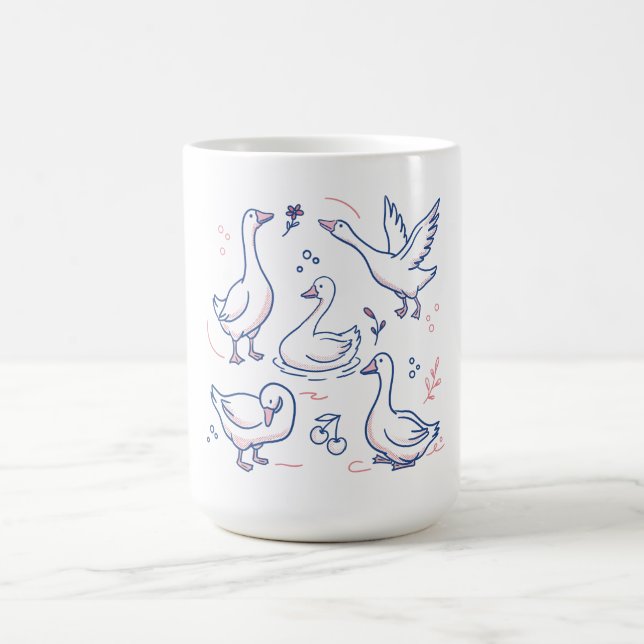 Lustige Gans-Muster Kaffeetasse (Mittel)