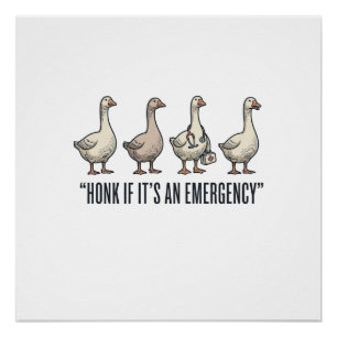 Lustige Gans Not-Hupen Vintage-Shirt-Design_1 Poster