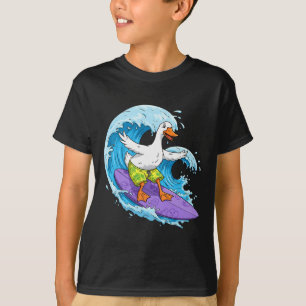 Lustige Gans surft auf einer Ozeanwelle 1 - Fan-Sp T-Shirt