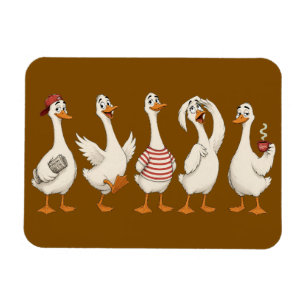 Lustige Gans Zeichensatz Magnet