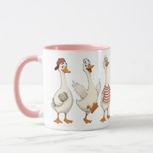 Lustige Gans Zeichensatz Tasse