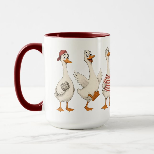 Lustige Gans Zeichensatz Tasse (Links)