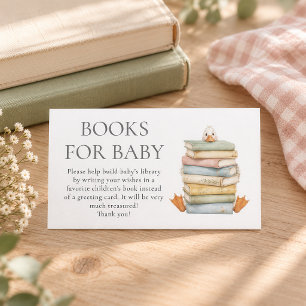 Lustige Gänschen-Bücher für Baby Shower  Begleitkarte