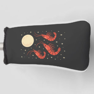 Lustige Garnele heult auf den Mond Garnelenliebhab Golf Headcover