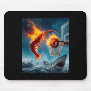 Lustige Garnelen, die auf einen Hai tauchen, lusti Mousepad