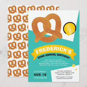 Lustige Geburtstag-Pretzel-Party-Einladung Einladung