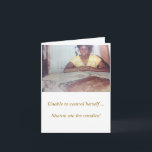 LUSTIGE GEBURTSTAGS-KARTE KARTE<br><div class="desc">Dieses Foto wurde von Sharon gemacht, während wir ganz um die Tabelle warteten den Gast der Ehre, um anzukommen saßen. Sie hat ein Ansehen für Sein ungeduldig, also entschied mich ich, diese Karte herzustellen, um anzuzeigen, dass sie müdes von wartete und begann auf dem Kuchen got, indem sie die Kerzen...</div>