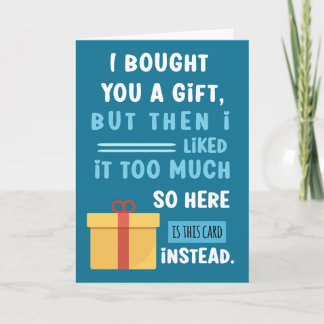 Lustige Geburtstagskarte mit Geschenk für Karte