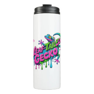 Lustige Gecko-Grafiken Thermosbecher