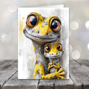 Lustige Geckos zum Vatertag Feiertagskarte