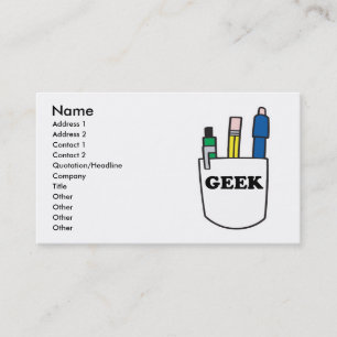 Lustige GEEK-Taschenprotektor Visitenkarten Visitenkarte