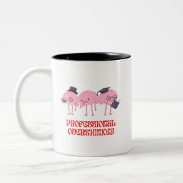 Lustige Gehirn-Charakter-Illustration Zweifarbige Tasse