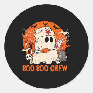 Lustige Geist Boo Boo Crew Halloween Krankenschwes Runder Aufkleber
