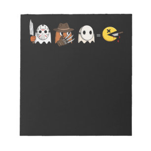 Lustige Geist-Parodie auf Halloween-Gamer Notizblock