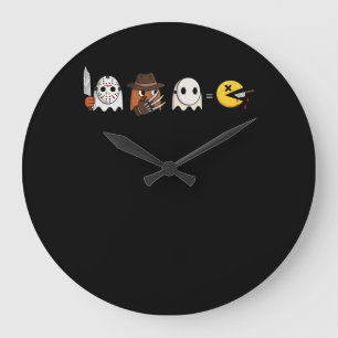 Lustige Geist-Parodie der Halloween-Spieler Große Wanduhr