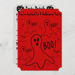 lustige Geister schreien Boo! Halloween-Party Einladung