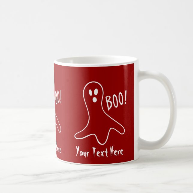 lustige Geisterschrei mit halben Löffeln Kaffeetasse (Rechts)
