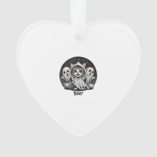 Lustige Geistkatze Boo Halloween Tier Geist Kitty Ornament