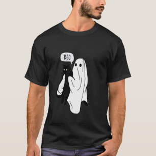Lustige Geistkatze Boo Halloween Tier Haustier Män T-Shirt