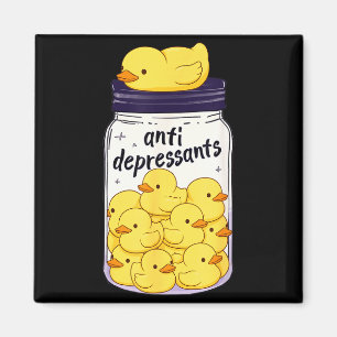 Lustige Gelbe Ente Antidepressiva Glas Zoo Jungen Magnet