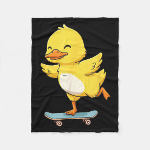 Lustige Gelbe Ente Skater Skateboard Ballerina Zoo Fleecedecke