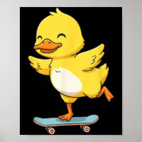 Lustige gelbe Ente Skater Skateboard Ballerina Zoo