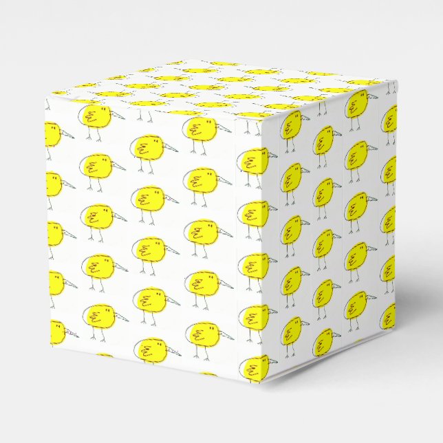 Lustige gelbe Vögel Doodle Geschenkschachtel (Vorderseite)