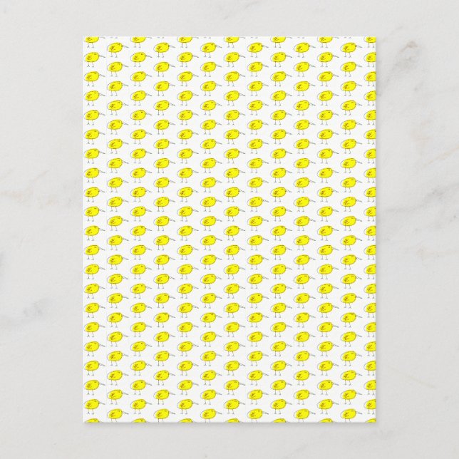 Lustige gelbe Vögel Doodle Postkarte (Vorderseite)