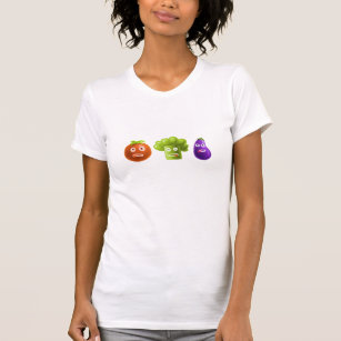 Lustige Gemüse-Brokkoli-Tomate-Aubergine T-Shirt