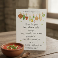 lustige Gemüse Nationaler Gazpacho-Tag