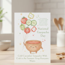 lustige Gemüse Nationaler Gazpacho-Tag