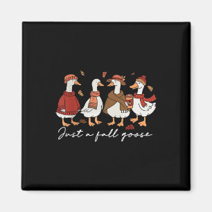 Lustige gemütliche Gans Herbsttier Nur eine Herbst Magnet