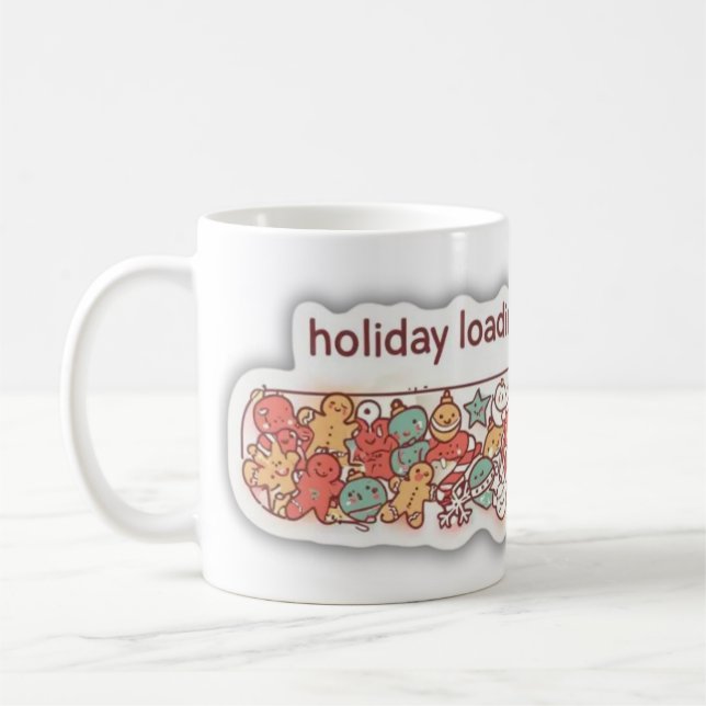 Lustige gemütliche Weihnachtsfeiertage Ladefortsch Kaffeetasse (Links)