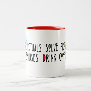 Lustige "Genies trinken Kaffee" Zweifarbige Tasse
