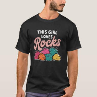 Lustige Geologie Dieses Mädchen liebt Steine Stein T-Shirt