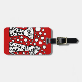 Lustige gepunktete Hunde mit Herzen Gepäckanhänger
