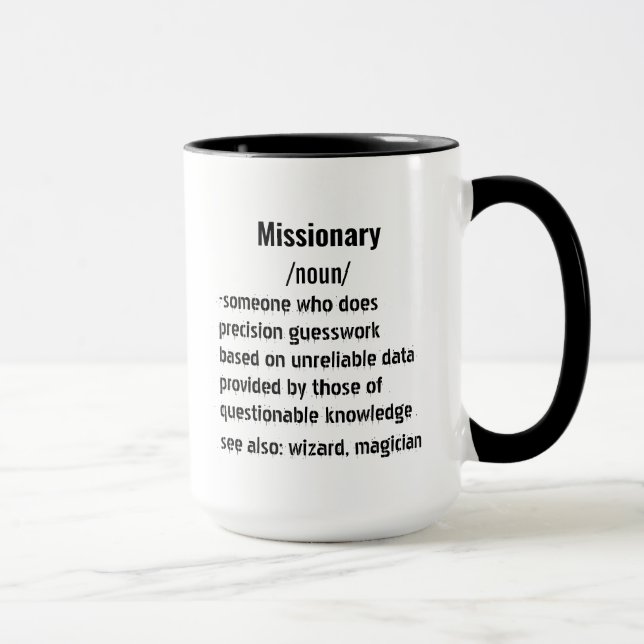 lustige Geschenke für die missionarische Definitio Tasse (Rechts)